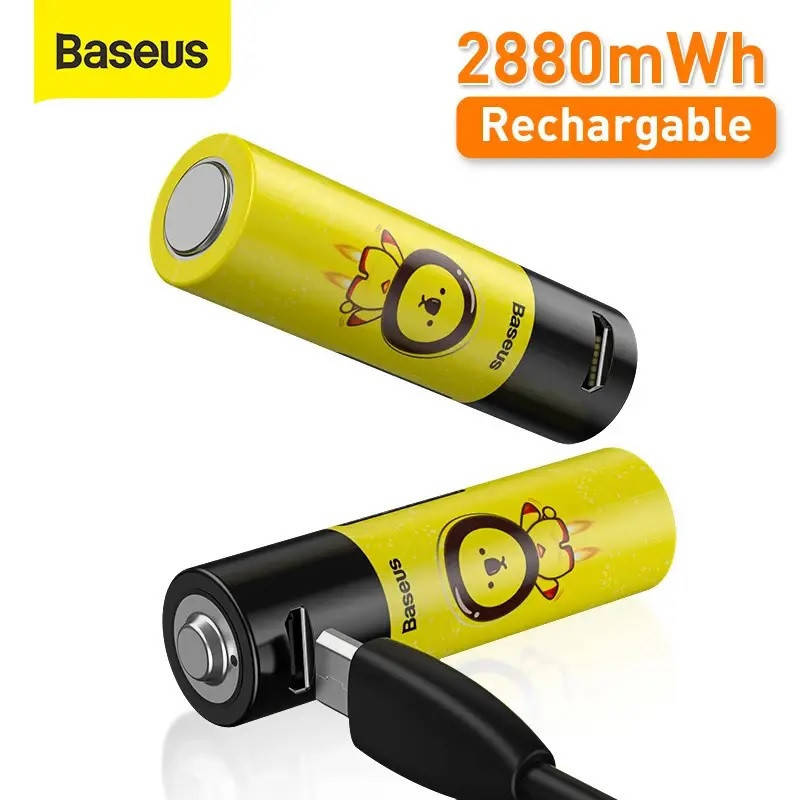 

Батарейка Baseus Rechargeble AA 2800mAh (14500) 2AA+ кабель зарядки