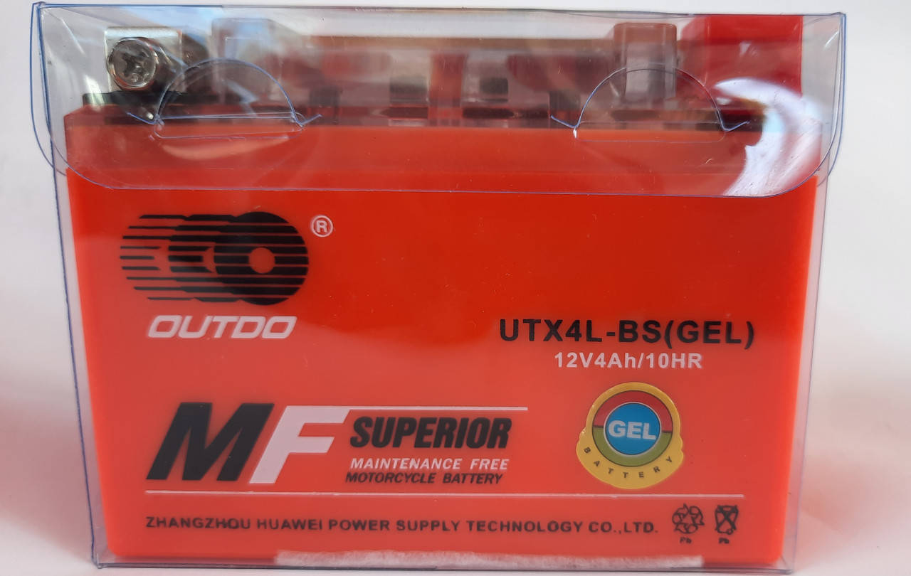

Аккумулятор 12V 4Ah гелевый (113х70х85) YTX4L-BS (оранжевый) OUTDO