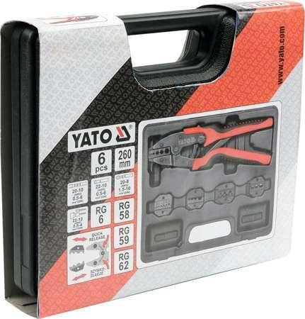 

Кліщі для обтискання і зачистки проводів зі змінними вставками YATO, L=260 мм, кпл. 6 шт. [10] YT-2245