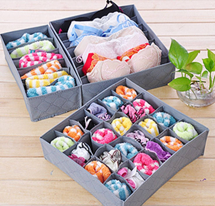 

Комплект органайзеров для нижнего белья 3в1, Серый