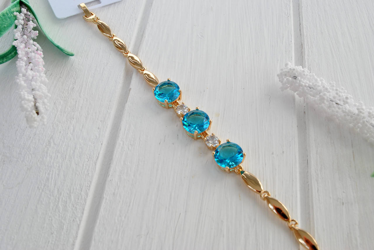 

Браслет "Весна" медицинское золото. Только Голубой