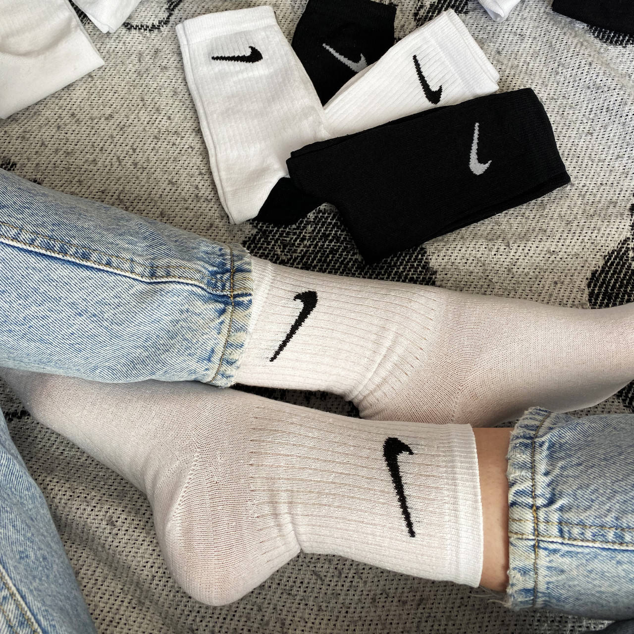 

Носки унисекс Nike повседневные и для спорта Черные 42-45 Черный