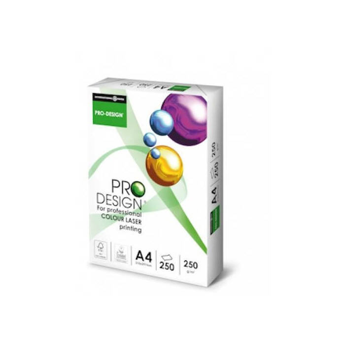 

Бумага PRO-DESIGN А4 250г/м2 250 листов , картон для лазерной и струйной печати
