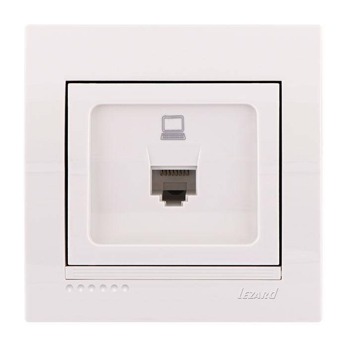 

Розетка компьютерная LEZARD DERIY белый, 702-0202-139