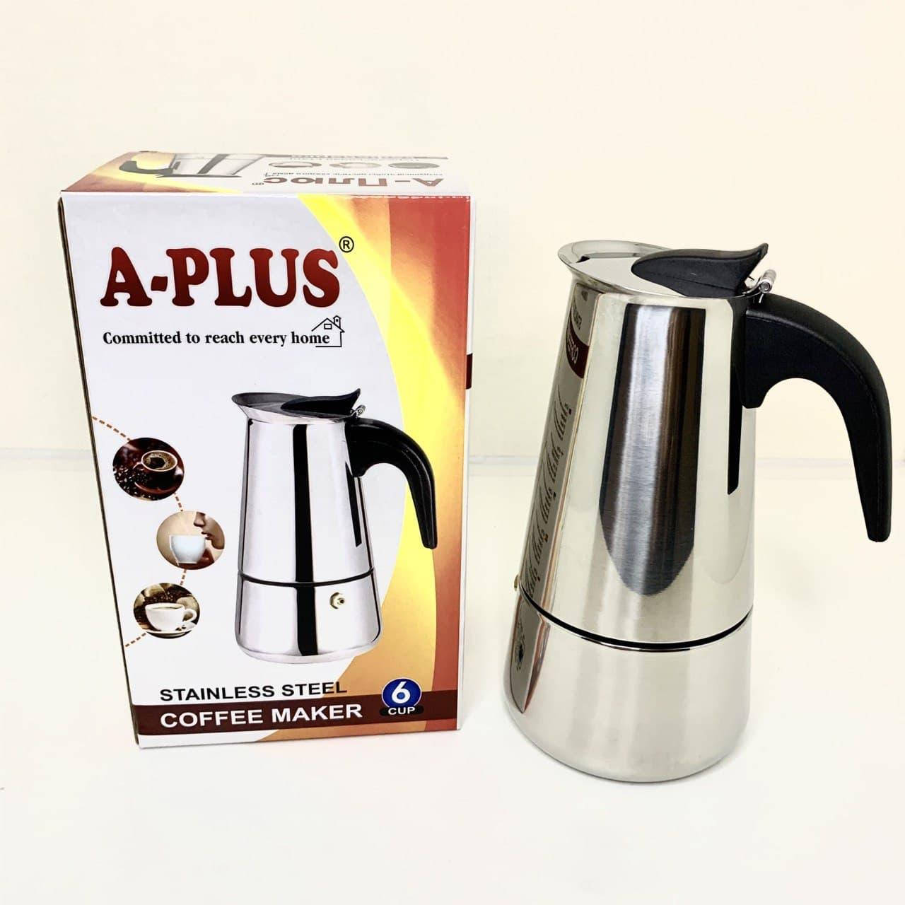 

Гейзерная кофеварка на 6 чашек A-Плюс 2088 нержавеющая сталь