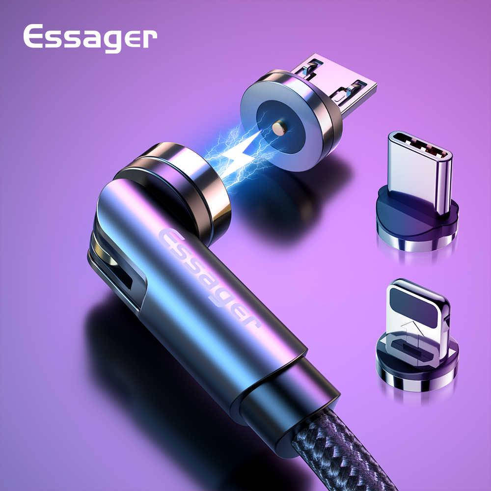 

Essager lightning, micro usb, type C магнитный кабель шнур с поворотным разъемом