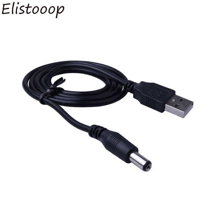 

USB – Jack штыревой 5.5 мм - 2.1 мм кабель питания 5V 2A, Черный