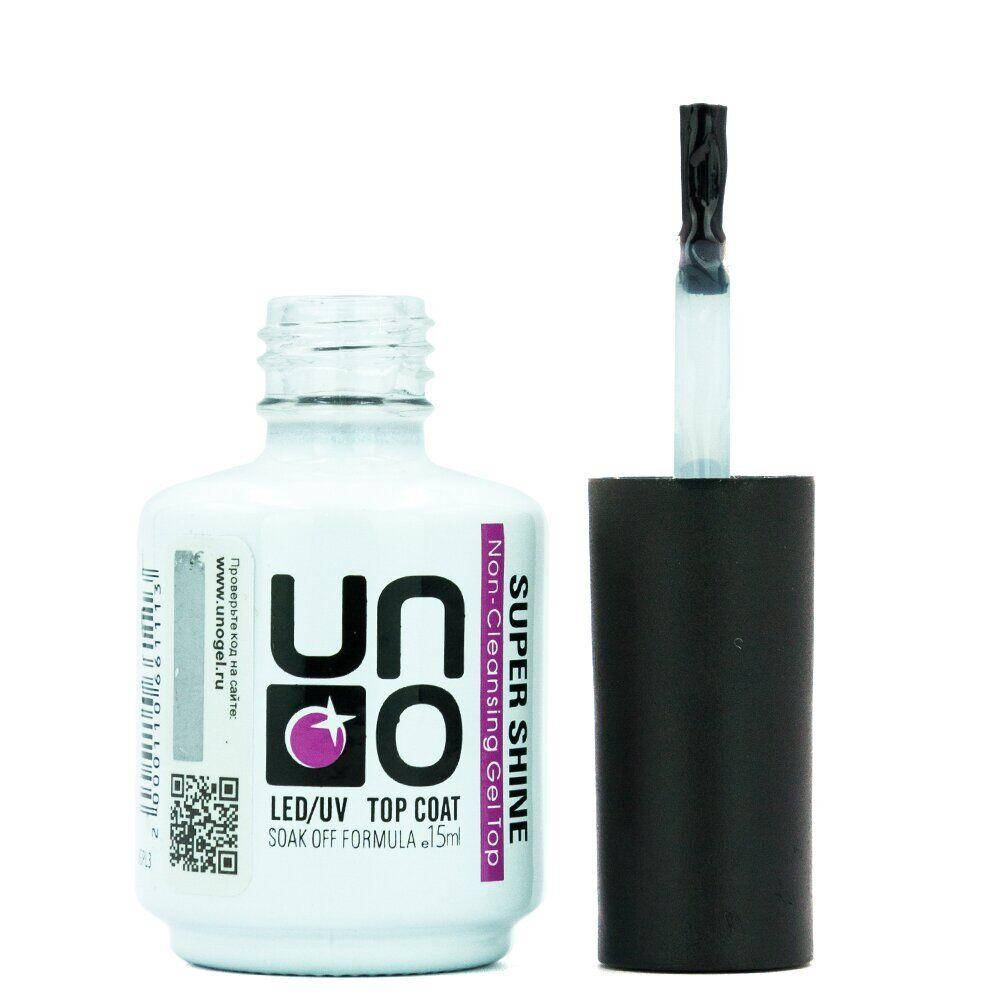 

Топ для ногтей UNO 15 мл Super Shine Non-Cleansing Top