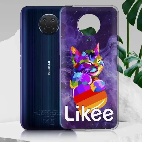 

Чехол для Nokia G10 с принтом Котик Likee, Прозрачный