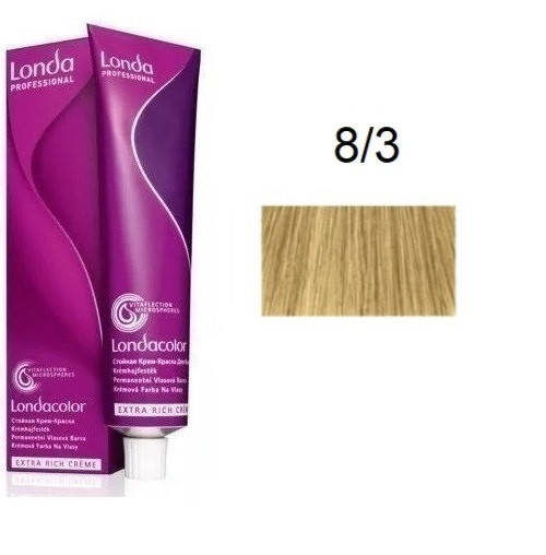 

Крем-краска для волос Londacolor 8/3 Светлый блондин золотистый 60 мл