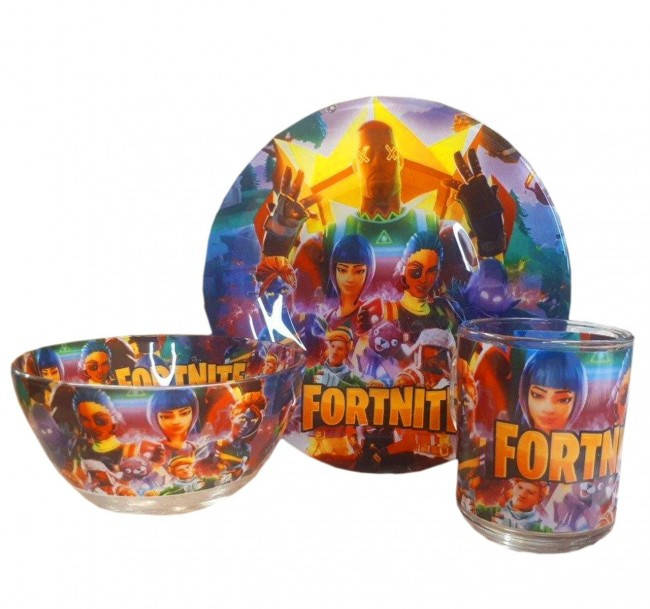 

Набор детской посуды "Fortnite" тарелка, чашка, пиала (A9551/35)