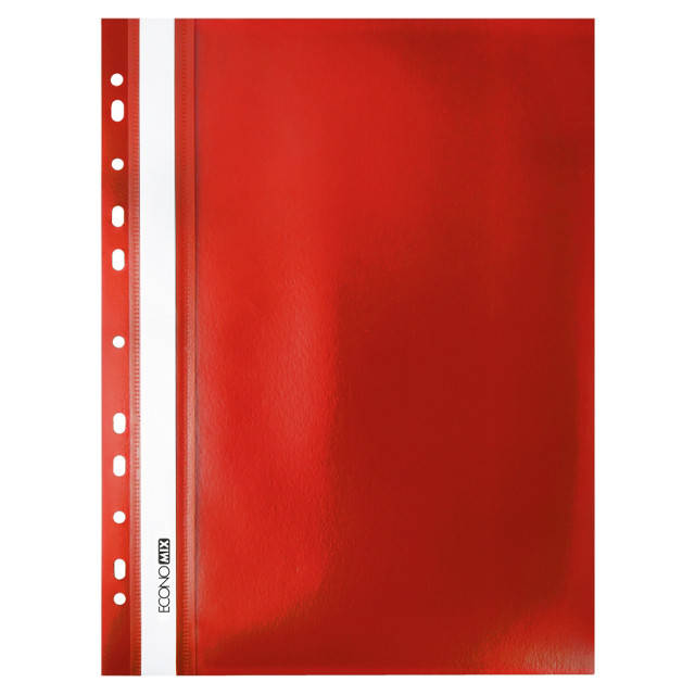

Скоросшиватель с прозрачным верхом А4 Economix с перфорацией красный Е31510-03