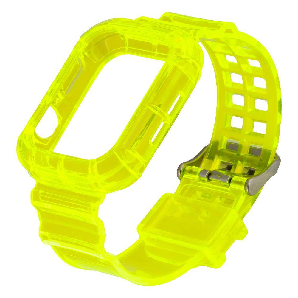 

Ремешок для Apple Watch Band Color Transparent + Protect Case 44mm Fluorescent