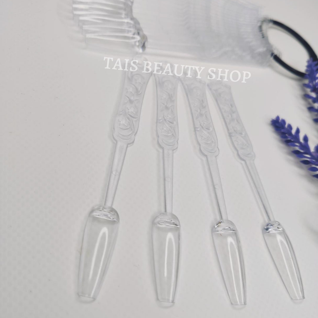 

Типсы для демонстрации гель лаков и дизайнов прозрачные 24 штуки на кольце