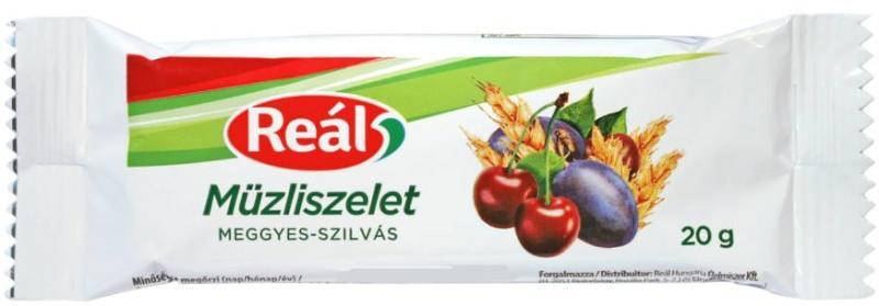

Батончик-мюсли “Злаки с вишней и сливой” Real 20г Венгрия