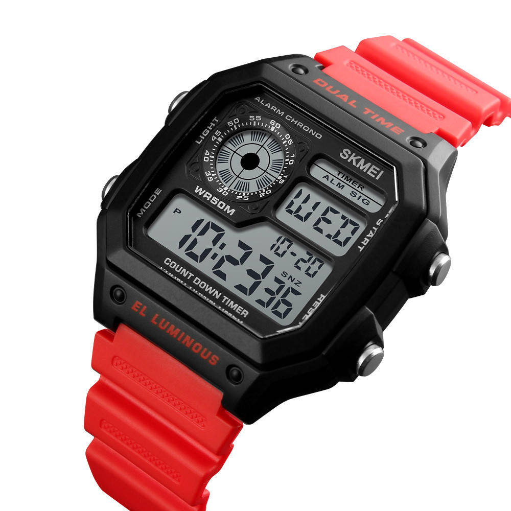 

Оригинальные мужские часы Skmei(Скмей) Black Red 1299
