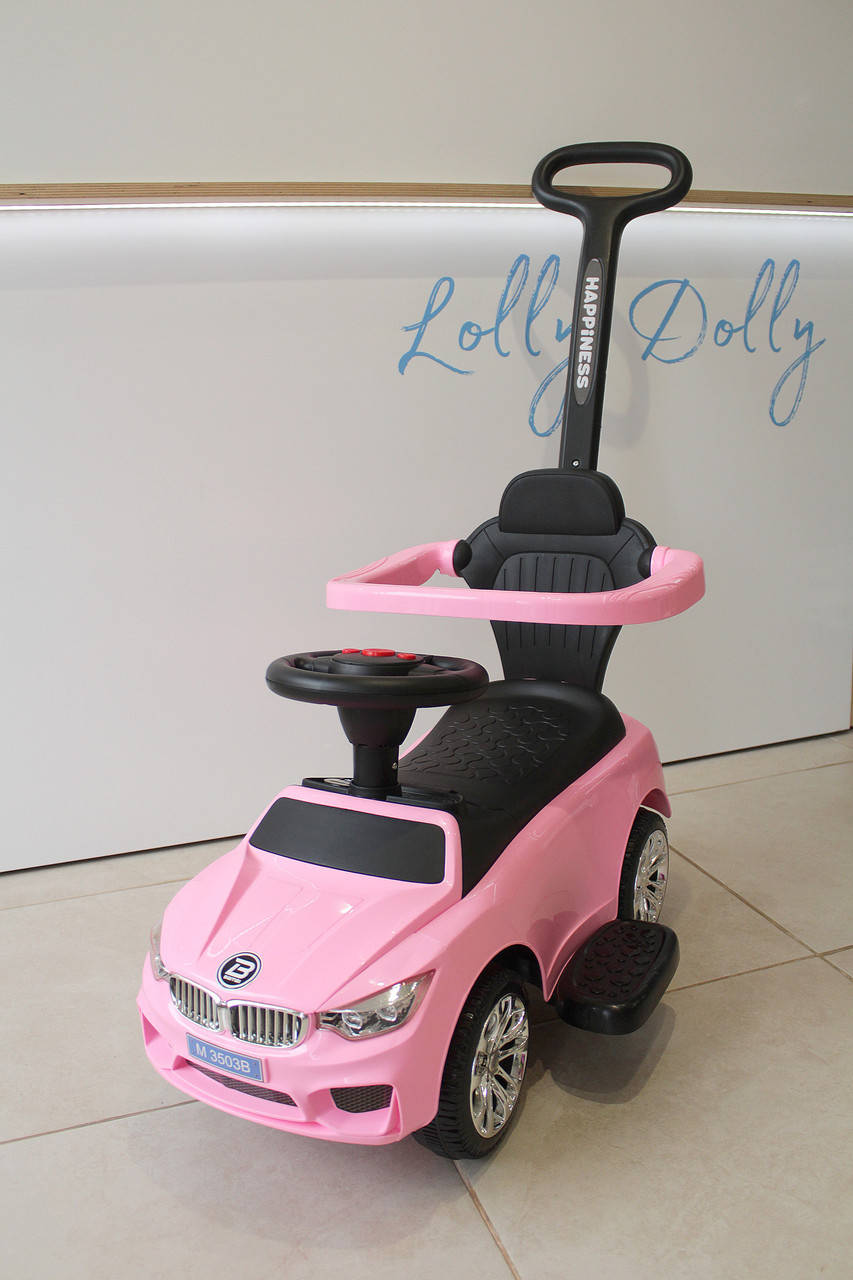 

Каталка-толокар с родительской ручкой Bambi M 3503 с MP3, Розовый