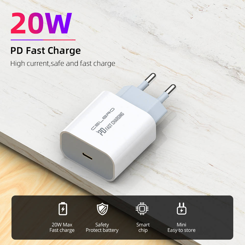 

Зарядное устройство CELBRO с портом Type-C Quick Charge 3.0 20W