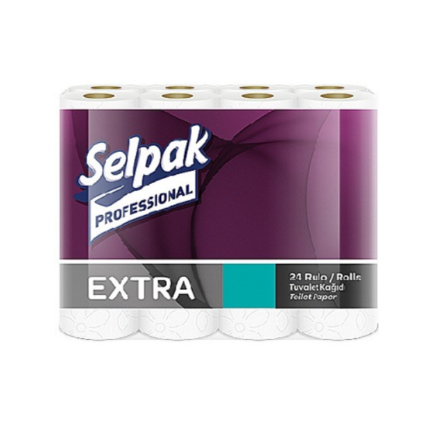 

Туалетная бумага двухслойная белая Selpak 24 рулонов, Белый