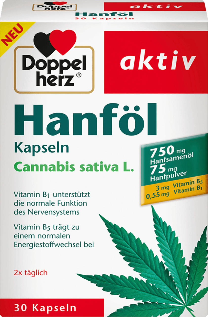 

Капсулы с конопляным маслом Doppelherz (30 штук), 39,3 г (Германия)