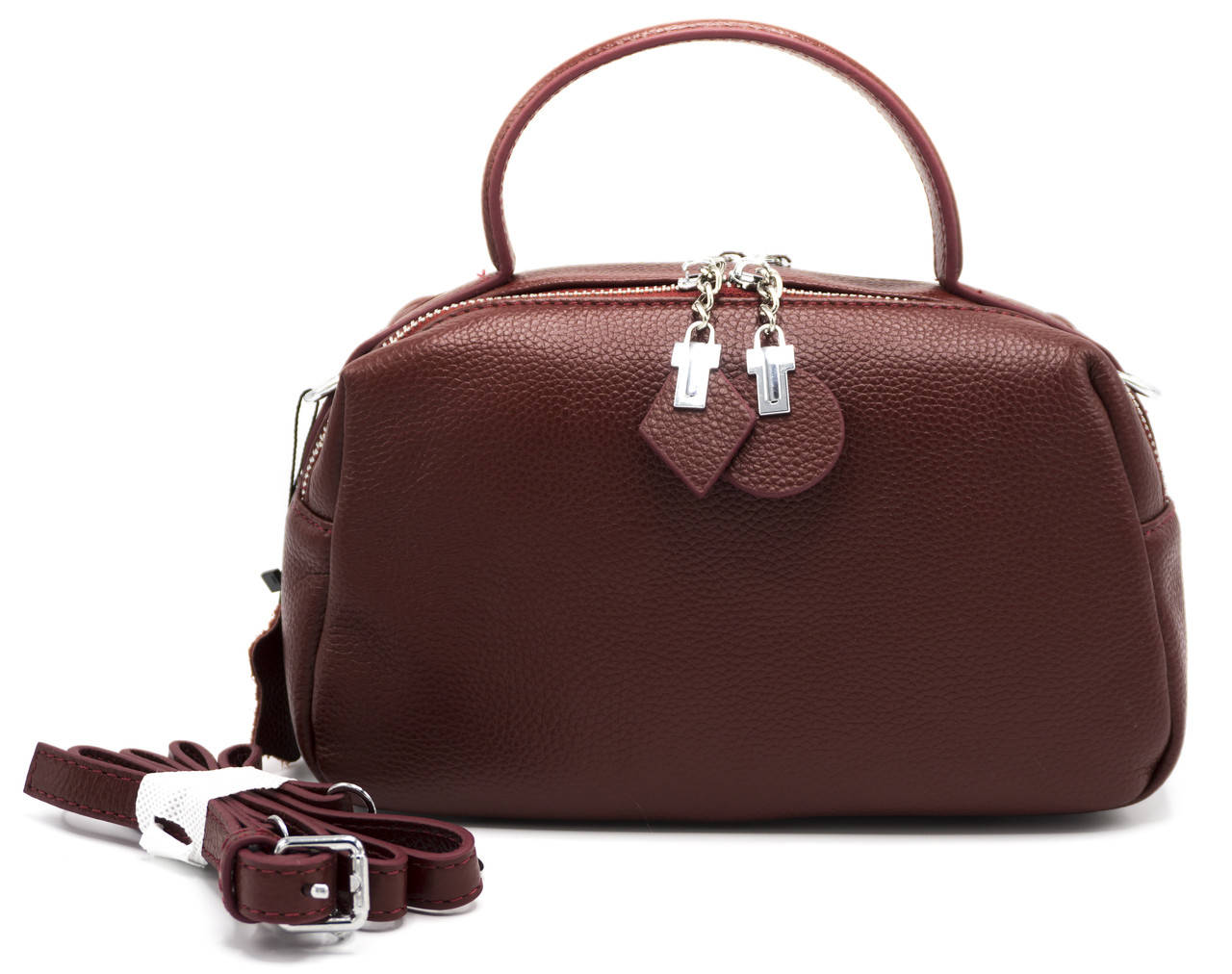 

Женская кожаная сумка NiceBags V7794-3M - Бордовая, Бордовый