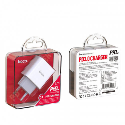 

Быстрая зарядка Hoco PD 3A 20W адаптер блок iPhone 13