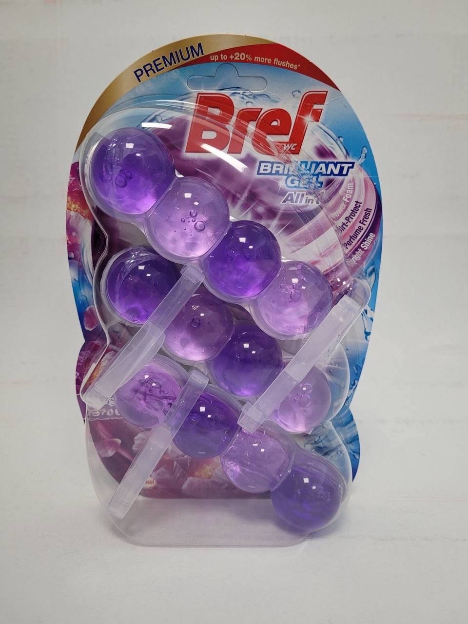 

Очищаючий блок для унітазу Bref Brilliant Gel Чарівний бриз 3*42г