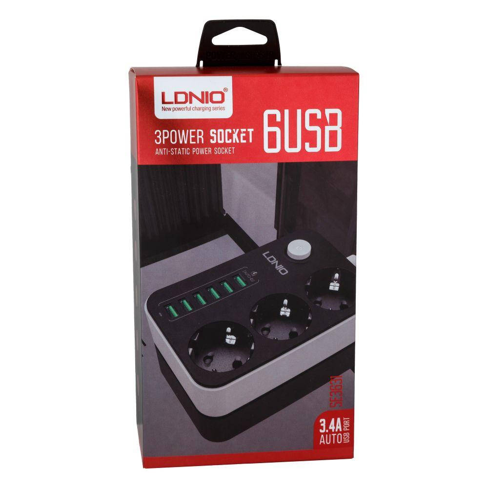 

Сетевой Удлинитель LDNIO SE3631 6USB 3.4A Цвет Чёрный BF