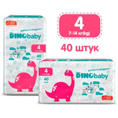 

Підгузники дитячі Dino Baby 4 (7-14кг) 40шт