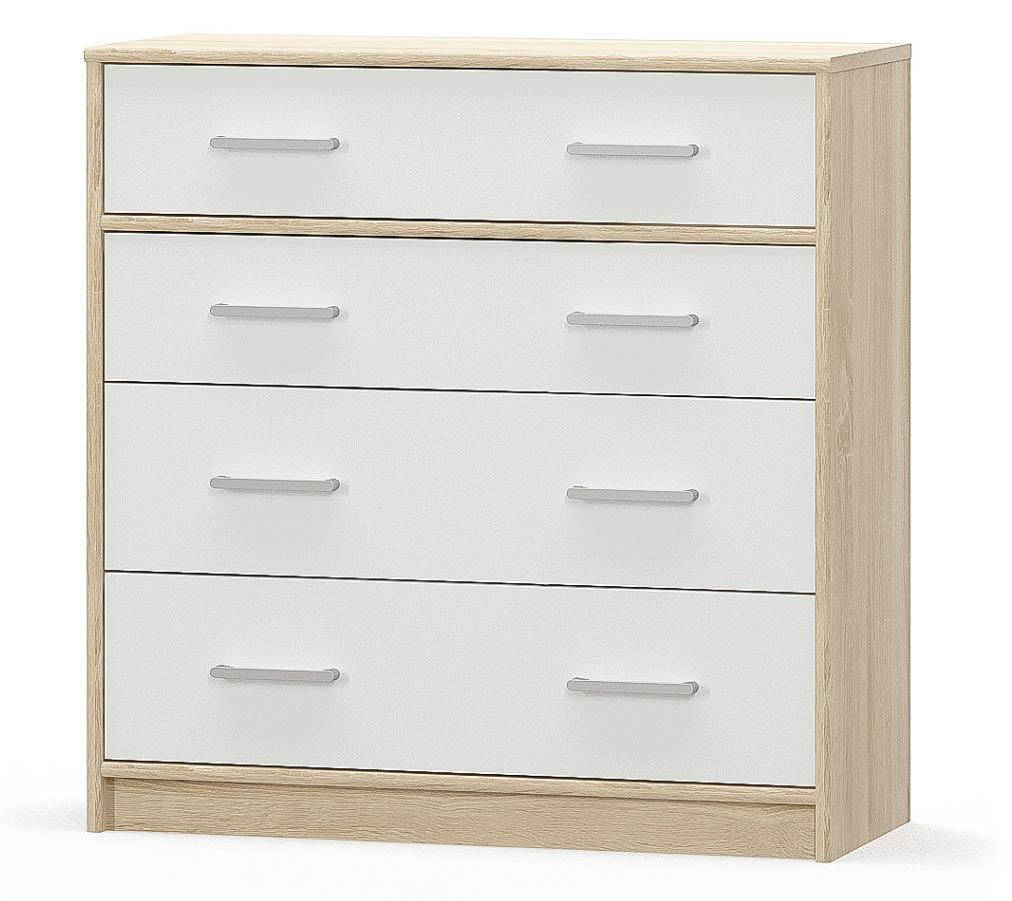 

Комод 4Ш Типс Дуб самоа + Белый Мебель Сервис (83.4х34.3х85 см)