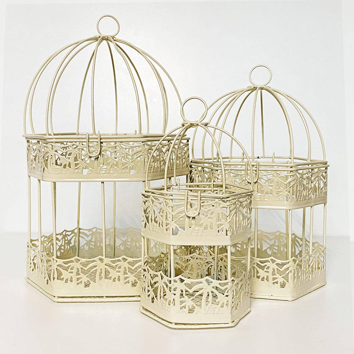 

Клетки декоративные, набор из 3 шт, кремовые 14х22 см