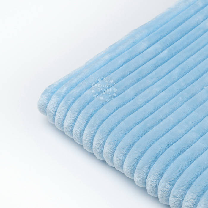 

Лоскут плюша Stripes голубого цвета, плотность 350 г/м2, размер 29*160 см, Голубой