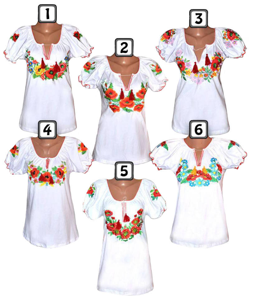 

Вышиванка женская с коротким рукавом, вискоза 48