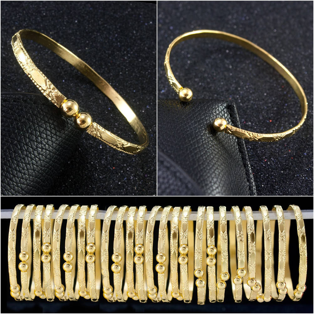 

(12шт) Браслет разъёмный, 4мм ширина (Ø от 5,5см и больше) Цвет - Золото