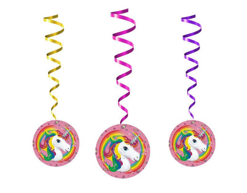 

Набор "Гирлянды-подвески-спиральки" бумажные (5 шт./набор) Единорог, Розовый
