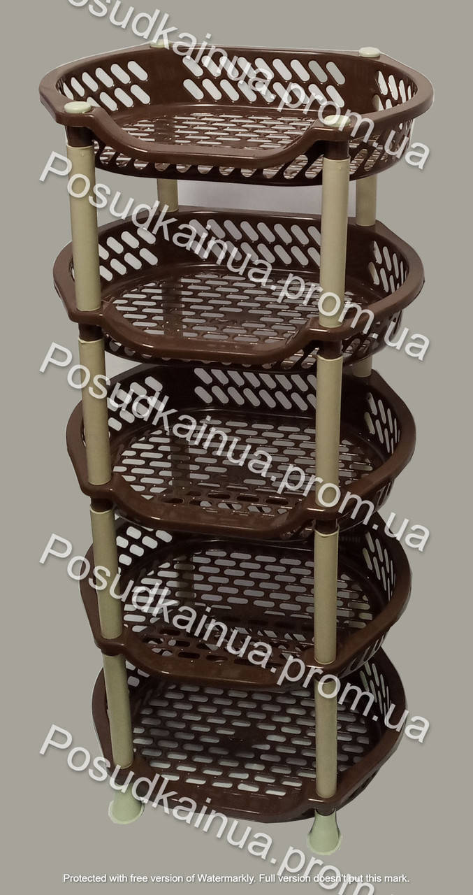 

Напольная этажерка в ванную EFE Plastics 5 ярусов шоколадная