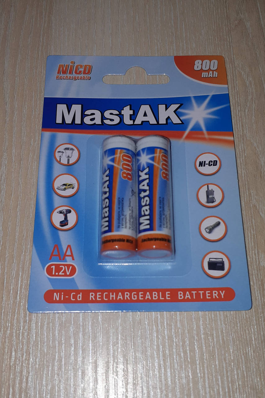 

Аккумулятор MastAK Ni-Cd AA/R6 800mAh (2шт)