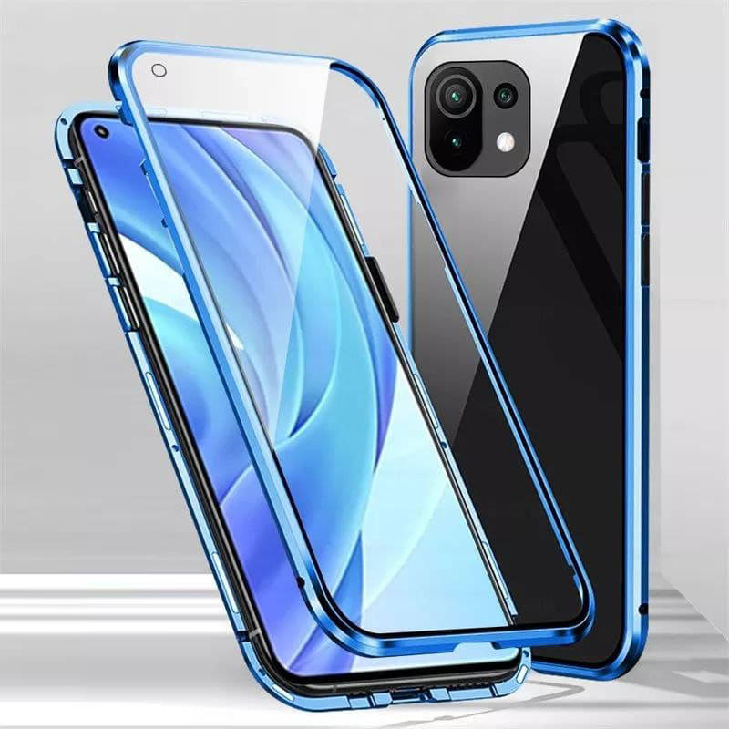 

Магнитный чехол с защитным стеклом для Xiaomi Mi 11 lite цвет Синий