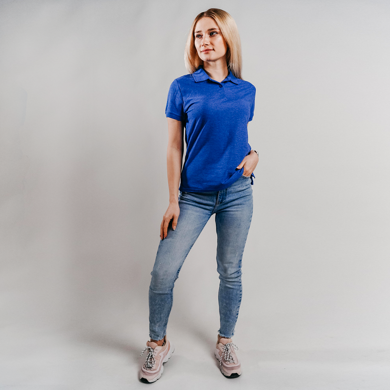

Женское поло Fruit of the loom 0632120 2XL, R6 Синий Меланж