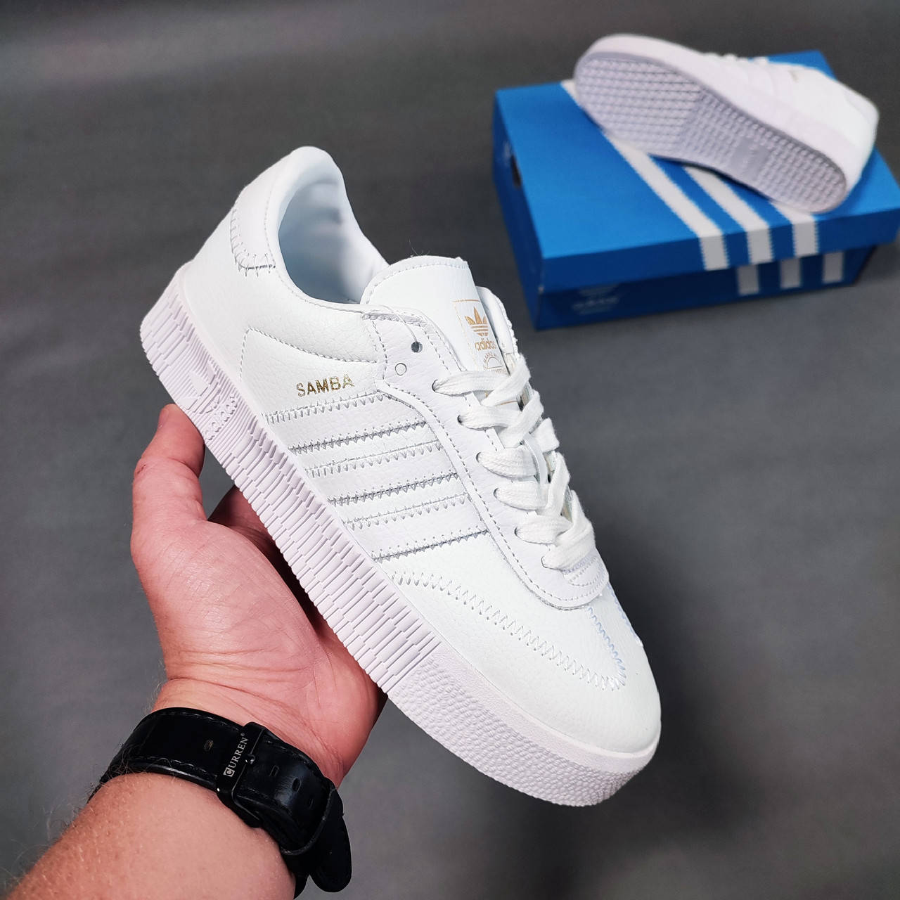 

Женские кроссовки Adidas Originals Sambarose W All White белые, Белый