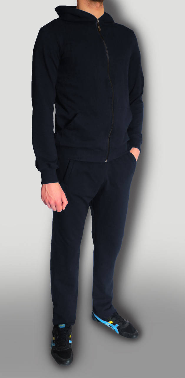 

Спортивный мужской костюм Темно-синій, 4XL, Черный