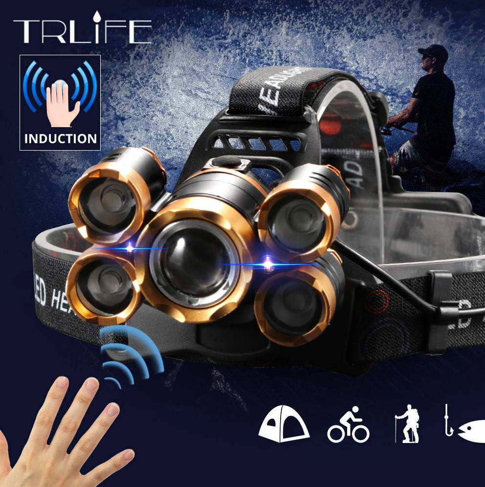 

Мощный налобный фонарь с зумом, датчиком движения, TRLIFE BL254, Без батареи
