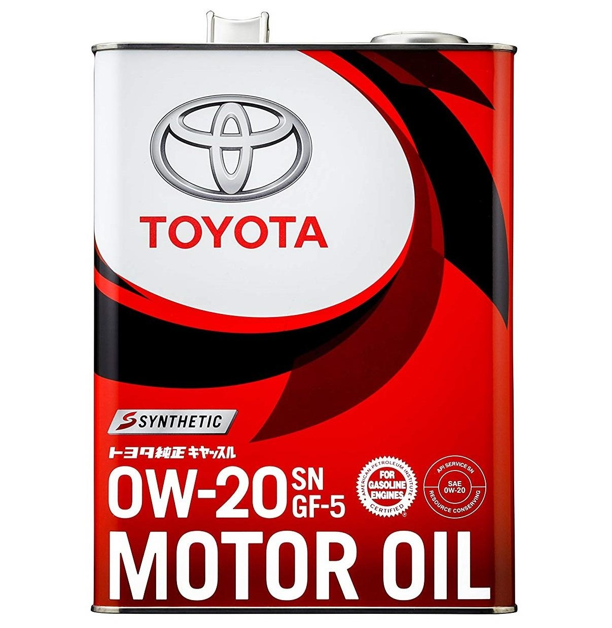 

Масло моторное TOYOTA Motor Oil SAE 0W-20, 4л