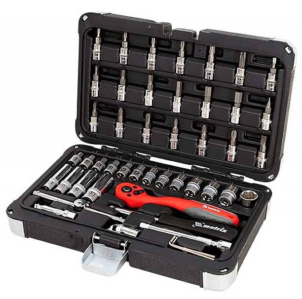 

Набор инструмента, 47 ед., 1/4", Cr-V, S2, MTX Professional (135509)