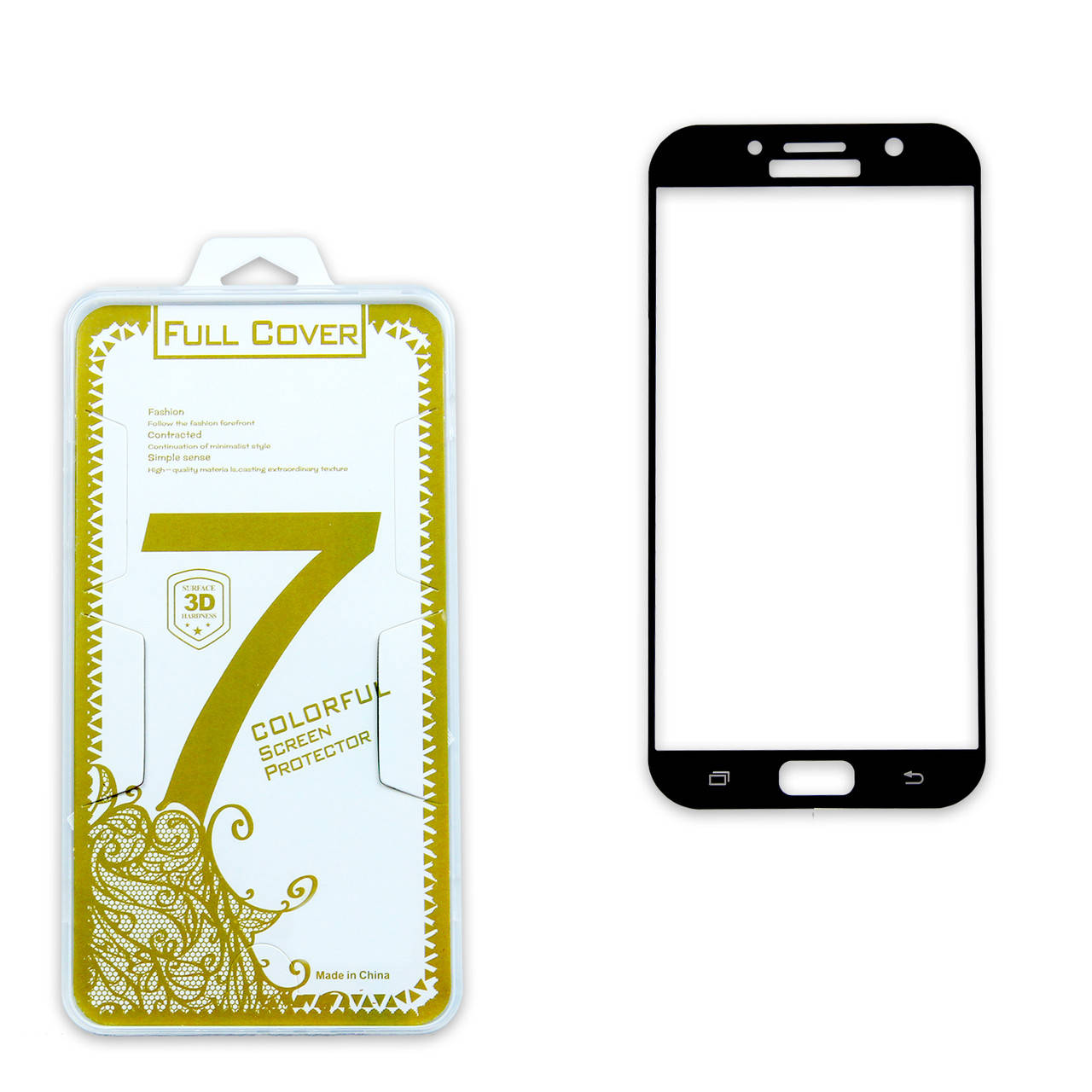

Защитное стекло SAMSUNG A720 A7 (2017) Full Screen Cover (0,3мм 3D) черное, Черный