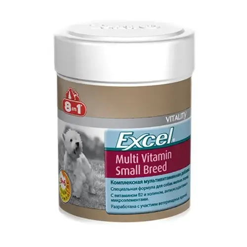 

Витамины 8 in 1 Excel Multi Vitamin Small Breed для собак мелких пород, 70 таблеток