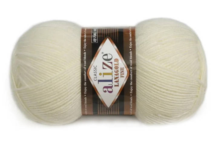 

Alize LanaGold Fine, жемчужный №450, Молочный