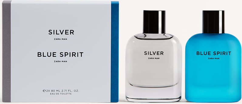 

ZARA Man Silver / Man Blue Spirit set 80ml + 80ml набір (оригинал подлинник Испания)