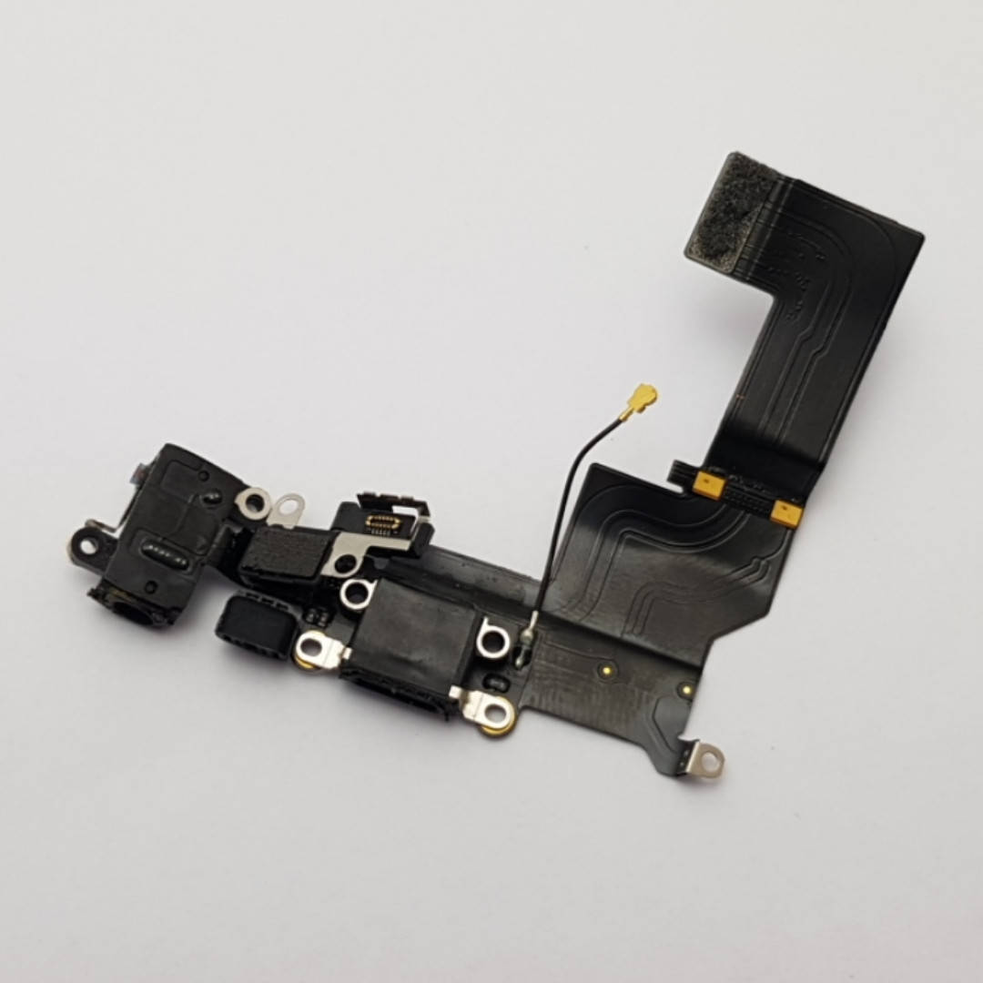 

Шлейф зарядки Apple iPhone 5s черный Сервисный оригинал с разборки