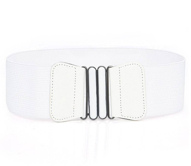 

2103 Женский ремень тканевой белый (резинка)